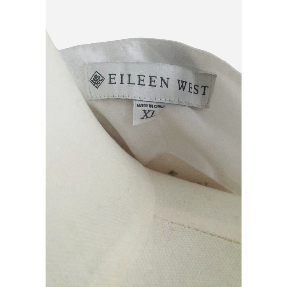 Eileen West Long Nightgown XL Cotton Sleeveless Blue Embroidered Scalloped - Picture 6 of 8